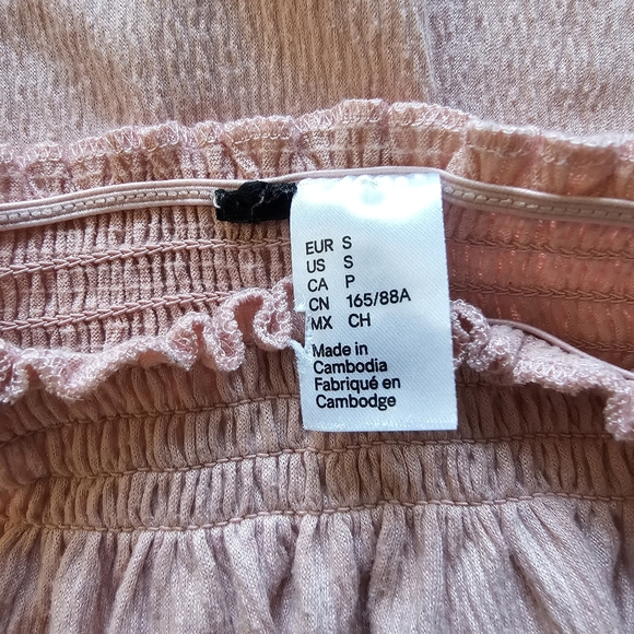 H&M Off-Shoulder Dusty Pink Cropped Blouse - Picture 2 of 14